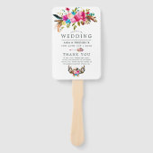 Aquarell Boho Chic Florales Hochzeitsprogramm Fächer (Vorderseite)