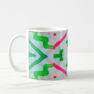 Aquarell Boho-Dekor. Boho Blaue Kissen. Aquarell Kaffeetasse