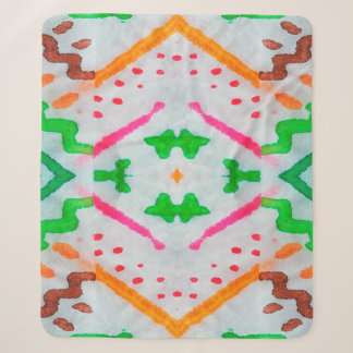 Aquarell Boho-Dekor. Boho Blaue Kissen. Aquarell Sherpadecke
