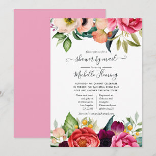 Aquarell Boho Floral Baby Shower per Post Einladung
