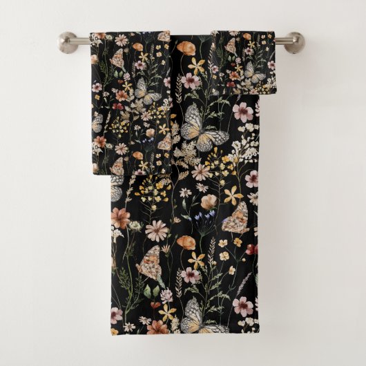 Aquarell Boho Floral Badhandtuch Set (Insitu)