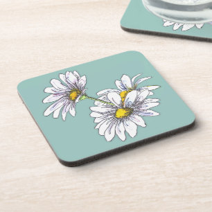 Aquarell Boho Floral Daisy Weihnachtsgeschenk Getränkeuntersetzer