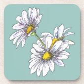 Aquarell Boho Floral Daisy Weihnachtsgeschenk Getränkeuntersetzer (Vorderseite)