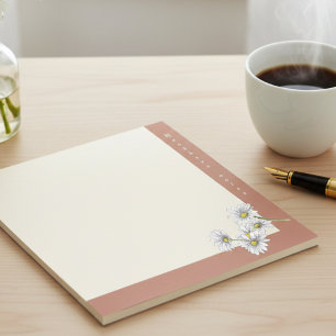 Aquarell Boho Floral Daisy Weihnachtsgeschenk Notizblock