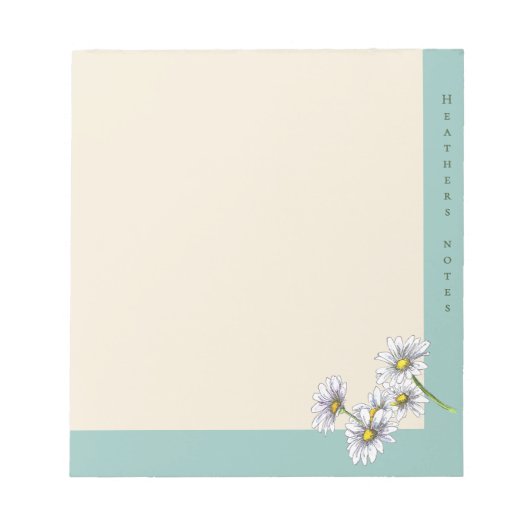 Aquarell Boho Floral Daisy Weihnachtsgeschenk Notizblock (Vorderseite)