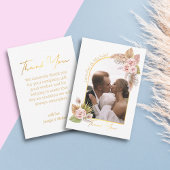 Aquarell boho floral danke Ihnen Hochzeit Foto Mitteilungskarte