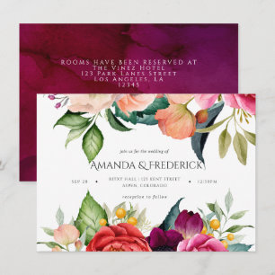 Aquarell Boho Floral Hochzeit Einladung
