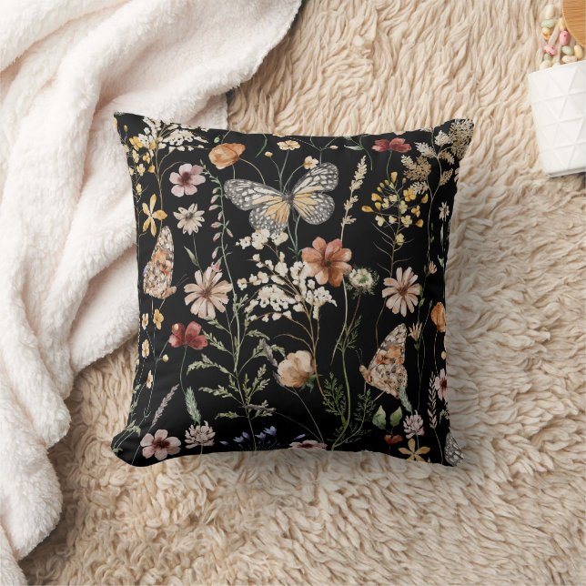 Aquarell Boho Floral  Kissen (Decke)