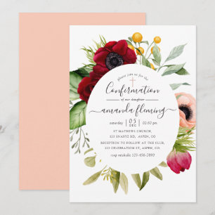 Aquarell Boho Floral Konfirmation Einladung