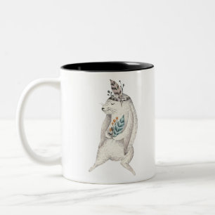 Aquarell Boho Hase Zweifarbige Tasse
