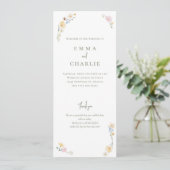 Aquarell-Boho-Hochzeit mit Blumenzeremonie Programm (Stehend Vorderseite)
