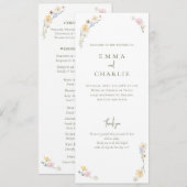 Aquarell-Boho-Hochzeit mit Blumenzeremonie Programm (Vorne/Hinten)