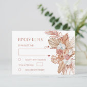 Aquarell Boho-Hochzeit RSVP Karte (Stehend Vorderseite)