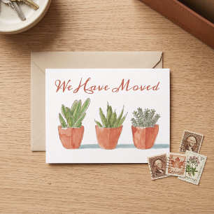 Aquarell Boho Kaktus Adresswechsel Postkarte