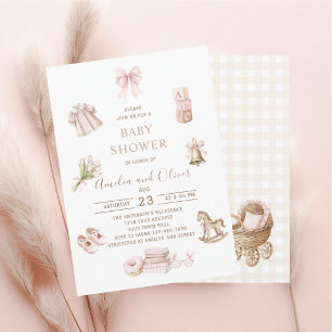 Aquarell Boho-Kinderzimmer Mädchen-Baby-Party Einladung
