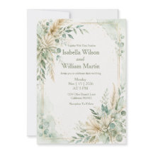 Aquarell Boho Mintgrüne Hochzeit