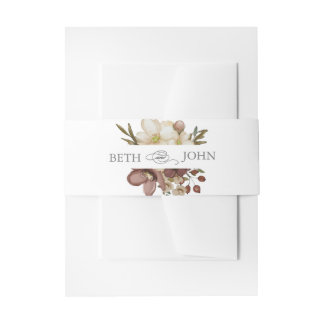 Aquarell Boho Neutral & Rose Hochzeit  Einladungsbanderole