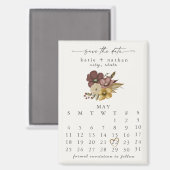 Aquarell Boho Neutral Save-the-Date-Magnet Magnet (Vorderseite/Rückseite)