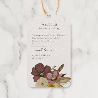 Aquarell Boho neutrale Hochzeit Geschenkanhänger