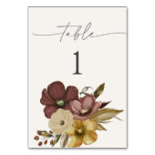 Aquarell Boho neutrale Hochzeitstischnummern Tischnummer (Rückseite)