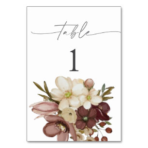 Aquarell Boho neutrale Hochzeitstischnummern Tischnummer