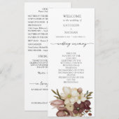 Aquarell Boho neutrales Hochzeitsprogramm Menükarte (Vorne/Hinten)