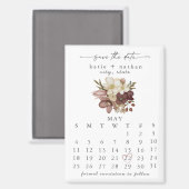 Aquarell Boho Rose Neutrale Save-the-Date-Magnet Magnet (Vorderseite/Rückseite)