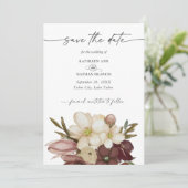 Aquarell Boho Rose & Neutrales  Save the Date Einladung (Stehend Vorderseite)