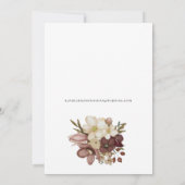 Aquarell Boho Rose & Neutrales  Save the Date Einladung (Rückseite)