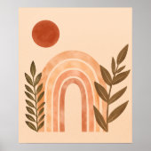 Aquarell Boho Sonne Poster (Vorne)