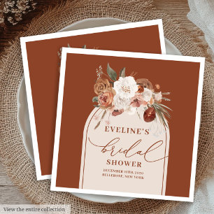 Aquarell Boho Terrakotta Servietten Brautdusche