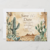 Aquarell Boho Western Save The Date (Vorderseite)