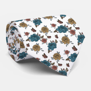 Aquarell Boho Wildblumenmuster Krawatte