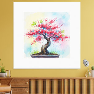 Aquarell-Bonsai Leinwanddruck