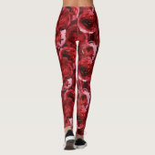 Aquarell-Bordeaux-Blumenmuster Leggings (Rückseite)