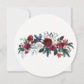 Aquarell-Bordeaux-Pfingstrosen-Blumenmädchen Einladung (Rückseite)