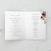 Aquarell-Bordeaux- und Marineblaue Blumen Hochzeit Programm (Innenseite)