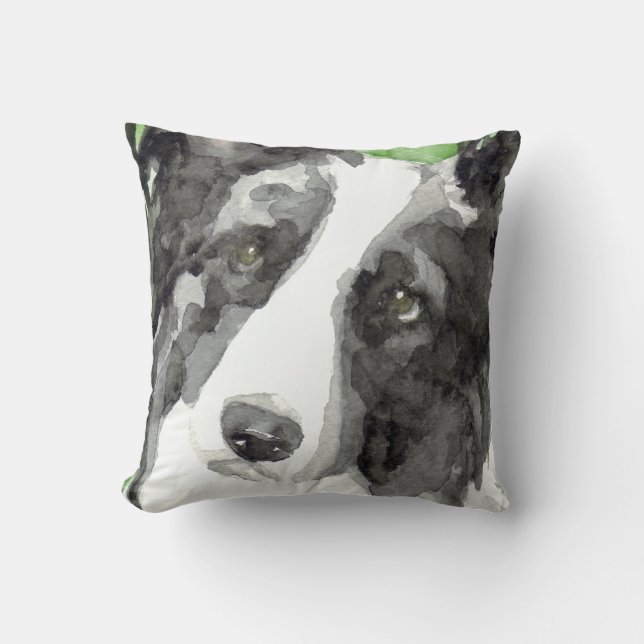 Aquarell-Border-Collie-Geschenke Kissen (Vorderseite)