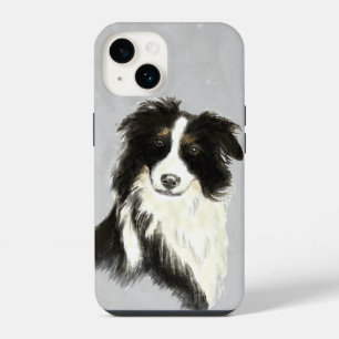 Aquarell Border Collie Hund Haustier Tier Kunst iPhone 14 Hülle