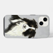 Aquarell Border Collie Hund Tier Art iPhone Hülle (Rückseite (Horizontal))