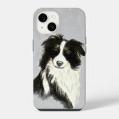 Aquarell Border Collie Hund Tier Art iPhone Hülle (Rückseite)