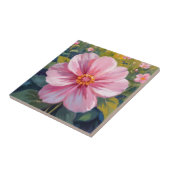 Aquarell-Botanik-Blumenmalerei in Rosa Fliese (Seite)