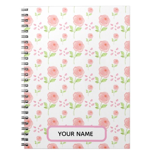 Aquarell-Botanik-Blumenmuster-Planer Notizblock (Vorderseite)