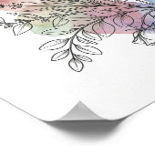 Aquarell-Botanik-Illustration Quadratisches Poster (Ecke)