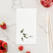Aquarell-Botanik-Monogramm Serviette (Beispiel)