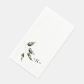 Aquarell-Botanik-Monogramm Serviette (Ecke)