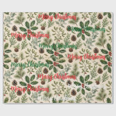 Aquarell-Botanik-Weihnachten Geschenkpapier (Flach)