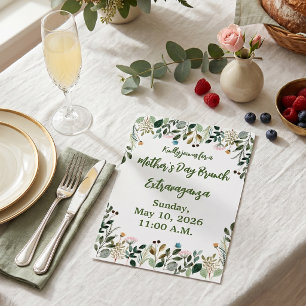 Aquarell Botanisch Blumig Müttertags-Brunch Einladung