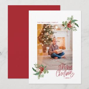 Aquarell Botanisch Frohe Weihnachten Foto Urlaub
