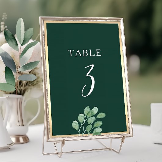 Aquarell Botanisch Tischnummer